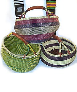 Set of 3 Traditional Tribal Baskets (Ghana)