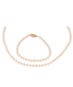 Child's Pearl Necklace and Bracelet Set (4-5 mm) (Case of 5)