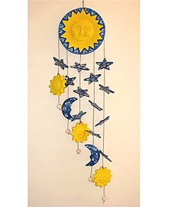 Sun, Moon and Stars Ceramic Wind Chime (Peru)
