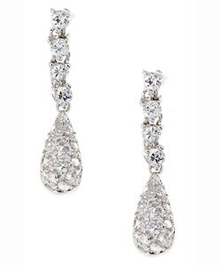 Sterling Silver CZ Drop Earrings