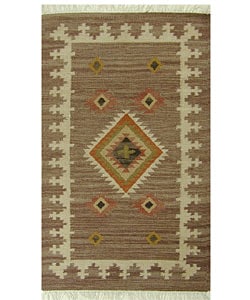 Aztec Wool Flat Weave Rug (5' x 8')
