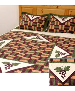 Tuscan Vineyard Cotton Patchwork Quilt Set $42.94 Shipped