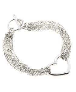 Sterling Silver Ten-strand Heart Bracelet