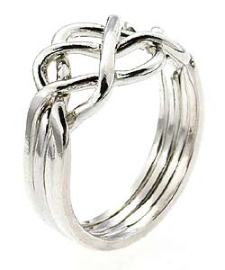 Sterling Silver 4-piece Puzzle Ring