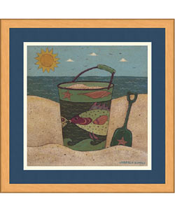 Warren Kimble Fishing by the Sea Framed Print
