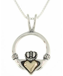 14-kt. Gold and Silver Claddagh Pendant
