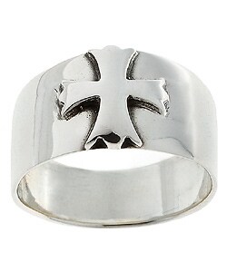 Cross Ring Sterling Silver Antiqued Cross Ring