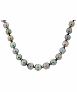 14k Gold Black Cultured Tahitian Pearl Necklace (9-11 mm/ 18 in)