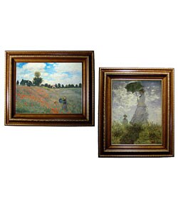 Monet Poppyfields Framed Canvas Art Collection
