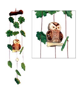 Ceramic Owl Wind Chime (Peru)