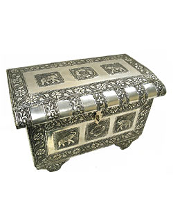 Embossed Elephant Jewelry Box (India)