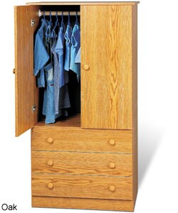 Juvenile Wardrobe with Three Drawers (3 Finishes)