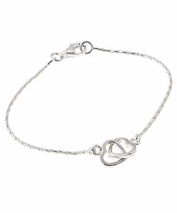Sterling Silver Double Heart Bracelet