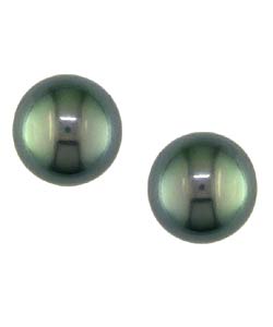 14k Yellow Gold Tahitian Pearl Stud Earrings (8-9mm)