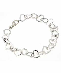 Sterling Silver Heart Link Bracelet
