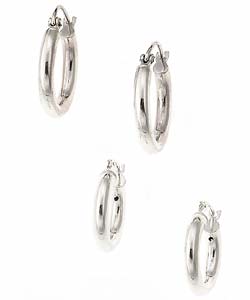 Sterling Silver Hoop Earring Set (2 Pair)