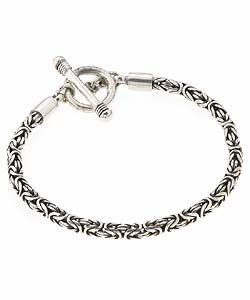 Sterling Silver Bali-style Toggle Bracelet