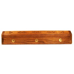 Handcarved Wooden Incense Box with Incense (India)