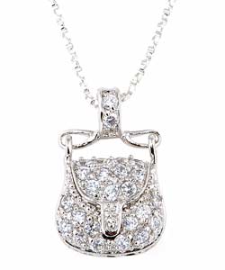 Sterling Silver CZ Purse Pendant