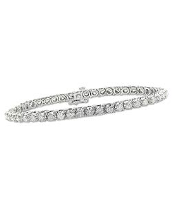 14k White Gold 4ct TDW Diamond Tennis Bracelet(H-J, I2-3)