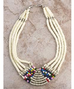 Tribal Bone Colored Necklace