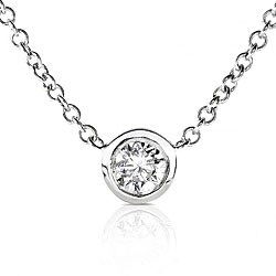 14k Gold 1/3ct Bezel-set Diamond Necklace (H-I, I1)
