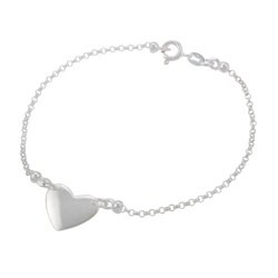 Sterling Silver Heart Charm Bracelet