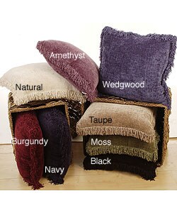 Chenille Fringed Throw Pillows (Set of 2)