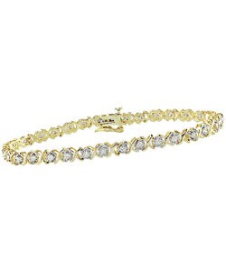 10k Yellow Gold 1ct Diamond Tennis Bracelet