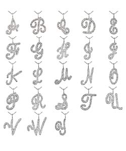 14k Gold 1/6ct TDW Diamond Pave Initial Pendant (H-J, I1-I2)