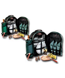 Green Picnic Backpack for Four (Case of 6)