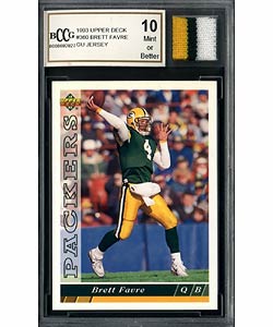 Brett Favre Game Used Jersey Mint 10 GGUM Card