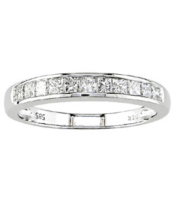 14k White Gold 1/2ct TDW Princess Diamond Anniversary Band (H-I, I2-I3)