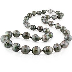 New York Pearls 14k White Gold New York Pearls Cultured Tahitian Pearl Necklace (8-9.5mm)