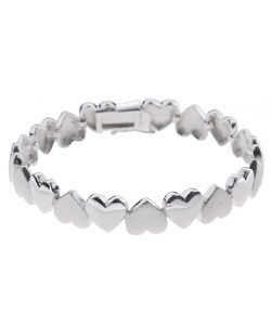 Sterling Silver Heart Links Bracelet