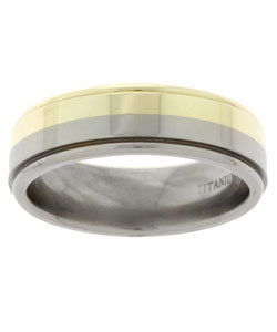 Men's 14k Gold and Titanium 7 mm Band