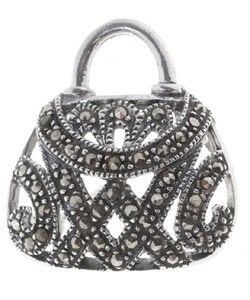 Sterling Silver Marcasite Purse Pin