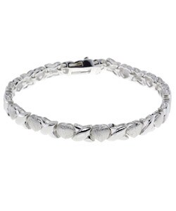 Sterling Silver Hugs and Kisses Bracelet