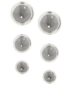 Sterling Silver Ball Stud Earring Set (6 mm - 10 mm)