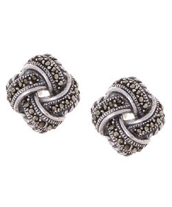Sterling Silver Marcasite Love Knot Earrings