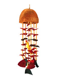 Handcarved Coconut Bird Wind Chime