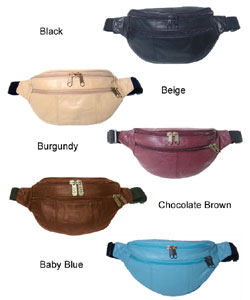 Assorted Colors Leather Fanny Packs