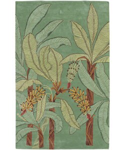 Hand-tufted Green Orchard Wool Rug (5' x 8')