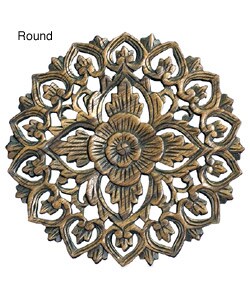 Floral Design Teak Wood Wall Hanging