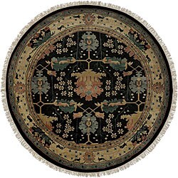 Hand-knotted Konya Collection Wool Rug (8' Round).