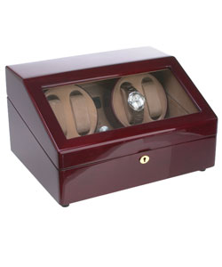Four Winder Mahogany Watch Box for 10 Watches