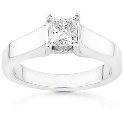 14k White Gold 5/8ct TDW Diamond Solitaire Ring (G-H/ I1-I2)