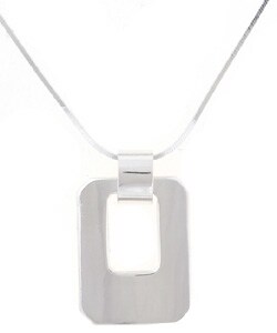 Sterling Silver Rectangle Pendant Necklace