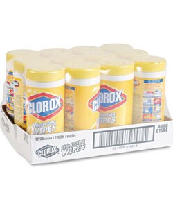 Clorox Lemon Scent Disinfecting Wipes (Case of 12)