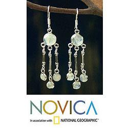 Sterling Silver 'India Dreamer' Moonstone Earrings (India)